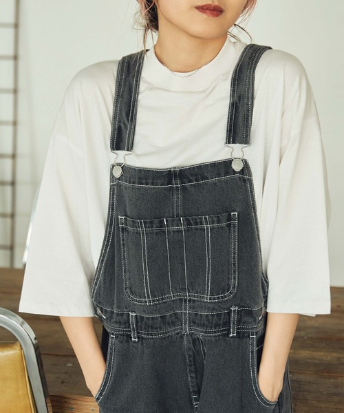 WEGO(ウィゴー)の「WEGO/【ZOZOTOWN&一部店限定】コットンワイドモックネックTシャツ(Tシャツ/カットソー・レディース・ホワイト/ブラック/パープル/ワイン/グリーン/ライトブラウン・FREE)」の1枚目の写真
