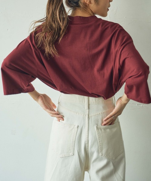 WEGO(ウィゴー)の「WEGO/【ZOZOTOWN&一部店限定】コットンワイドモックネックTシャツ(Tシャツ/カットソー・レディース・ホワイト/ブラック/パープル/ワイン/グリーン/ライトブラウン・FREE)」の20枚目の写真