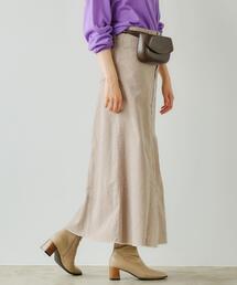 green label relaxing | リメイク風 フレア コーデュロイ デニム スカート(スカート)