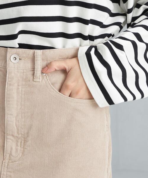 green label relaxing（グリーンレーベルリラクシング）の「リメイク風 フレア コーデュロイ デニム スカート（スカート・レディース・ベージュ/モカ/コバルトブルー・38/36）」の13枚目の写真