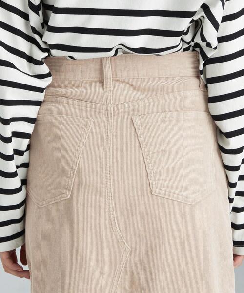 green label relaxing（グリーンレーベルリラクシング）の「リメイク風 フレア コーデュロイ デニム スカート（スカート・レディース・ベージュ/モカ/コバルトブルー・38/36）」の14枚目の写真