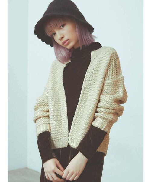 merry jenny（メリージェニー）の「Foilニットカーディガン（カーディガン/ボレロ・レディース・シルバー/ゴールド・FREE）」の18枚目の写真