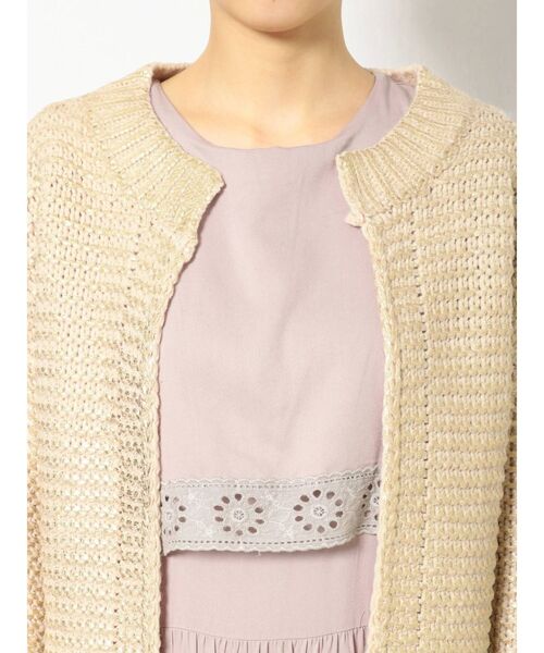 merry jenny（メリージェニー）の「Foilニットカーディガン（カーディガン/ボレロ・レディース・シルバー/ゴールド・FREE）」の5枚目の写真