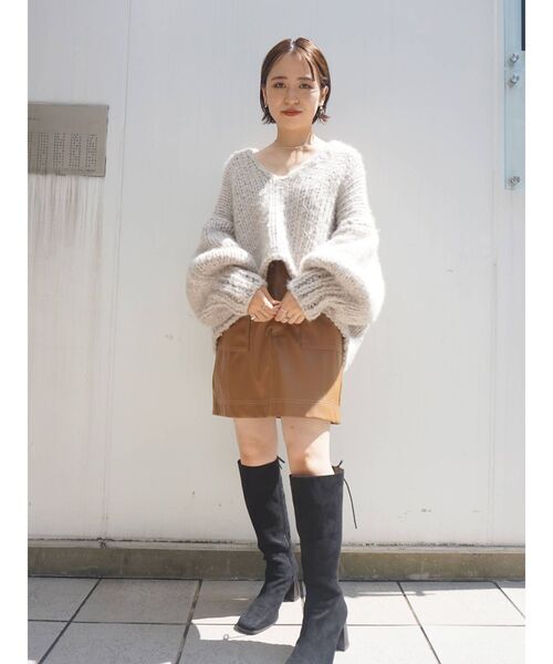 MERCURYDUO（マーキュリーデュオ）の「バックレースアップミドルブーツ（その他シューズ・レディース・ブラック/ブラウン・36/38）」の4枚目の写真