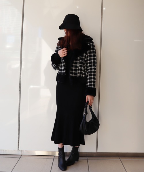 MIIA（ミーア）の「フェイクムートンツィードジャケット（ムートンコート・レディース・ブラック系その他/ホワイト系その他2・FREE）」の20枚目の写真