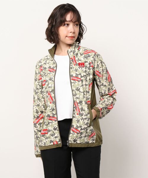 MUNSINGWEAR(マンシングウェア)の「【 ENVOY / エンボイ 】デジカモプリント ストレッチブルゾン レディース ウェア ジャケット ブルゾン ゴルフ スポーツ(ブルゾン・レディース・カーキ/ブラック・XL/M/L)」の2枚目の写真