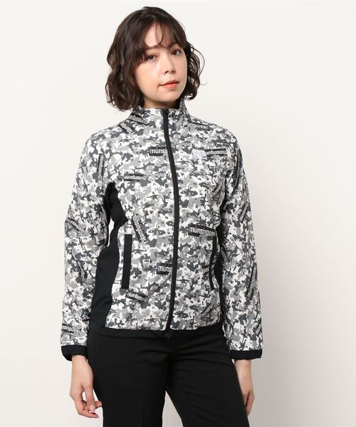 MUNSINGWEAR(マンシングウェア)の「【 ENVOY / エンボイ 】デジカモプリント ストレッチブルゾン レディース ウェア ジャケット ブルゾン ゴルフ スポーツ(ブルゾン・レディース・カーキ/ブラック・XL/M/L)」の1枚目の写真