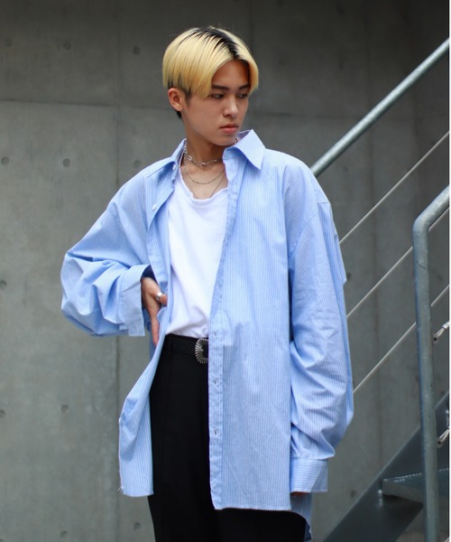 ASTRAL（アストラル）の「【Astral】stripe long sleeve shirt（シャツ/ブラウス・メンズ・スカイブルー/ブラック・ONE SIZE）」の8枚目の写真