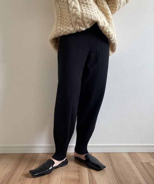 おしゃれ リラックス トップス ニット パンツ relax knit pants / リラックスな履き心地なウエストゴムニット