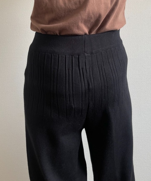 おしゃれ リラックス トップス ニット パンツ relax knit pants / リラックスな履き心地なウエストゴムニット