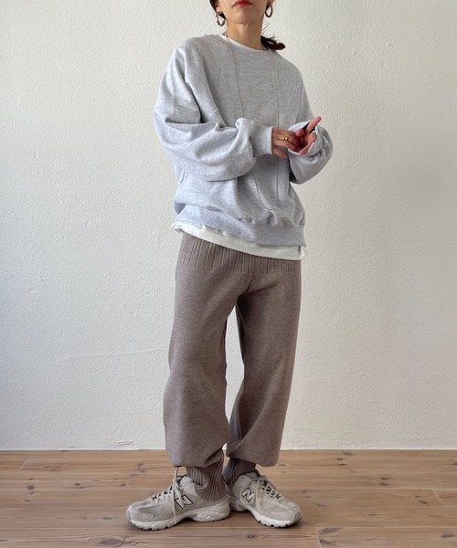 relax knit pants / リラックスな履き心地なウエストゴムニット