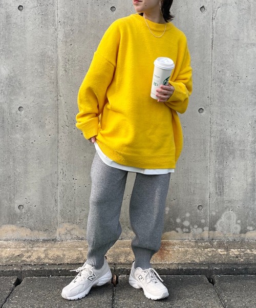 おしゃれ リラックス トップス ニット パンツ relax knit pants / リラックスな履き心地なウエストゴムニット