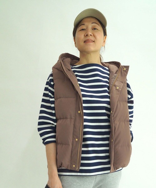 Grand PARK（グランドパーク）の「タフタダウンベスト（ダウンベスト・レディース・チャコールグレー/ライトグレー/ブラウン/ネイビー・FREE）」の4枚目の写真