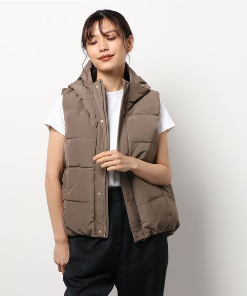 Grand PARK（グランドパーク）の「タフタダウンベスト（ダウンベスト・レディース・チャコールグレー/ライトグレー/ブラウン/ネイビー・FREE）」の19枚目の写真