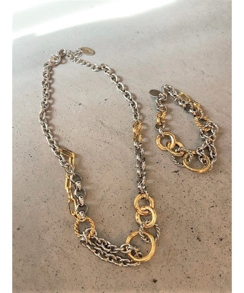 mou(モウ)の「【Na.moda】By color random chain necklace(ネックレス・レディース・シルバー×ゴールド・FREE)」の9枚目の写真