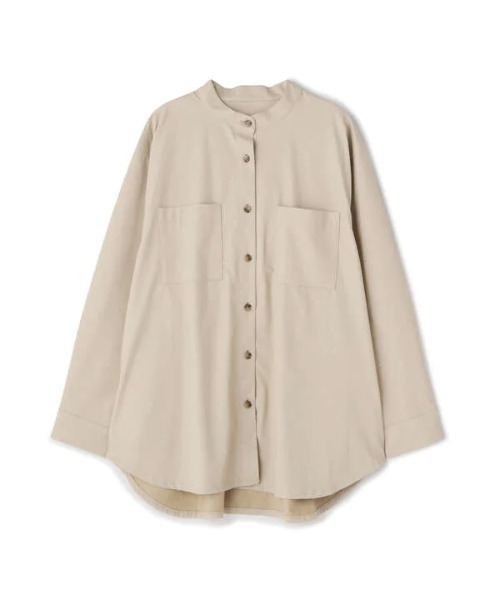 N.（N. Natural Beauty Basic）（エヌエヌナチュラルビューティーベーシック）の「◆フェイクレザーバンドカラーシャツ（シャツ/ブラウス・レディース・ブラック/ナチュラル/グレイッシュブルー・MEDIUM）」の19枚目の写真