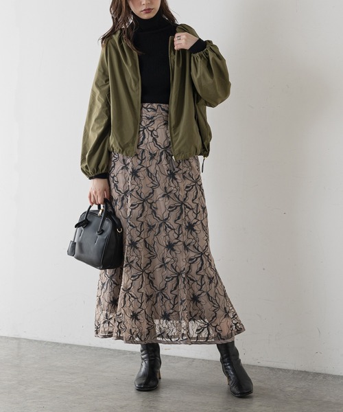 natural couture(ナチュラルクチュール)の「ちょっとモードなたっぷりギャザーブルゾン(ブルゾン・レディース・ブラック/カーキ/ベージュ/ピンク・FREE)」の17枚目の写真