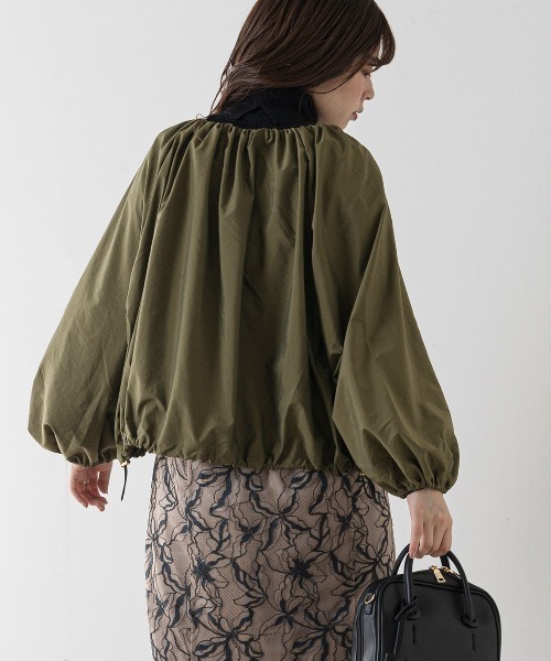 natural couture(ナチュラルクチュール)の「ちょっとモードなたっぷりギャザーブルゾン(ブルゾン・レディース・ブラック/カーキ/ベージュ/ピンク・FREE)」の18枚目の写真