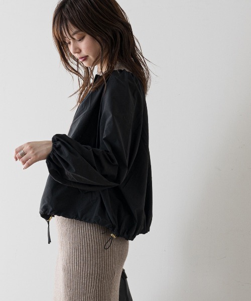 natural couture(ナチュラルクチュール)の「ちょっとモードなたっぷりギャザーブルゾン(ブルゾン・レディース・ブラック/カーキ/ベージュ/ピンク・FREE)」の8枚目の写真