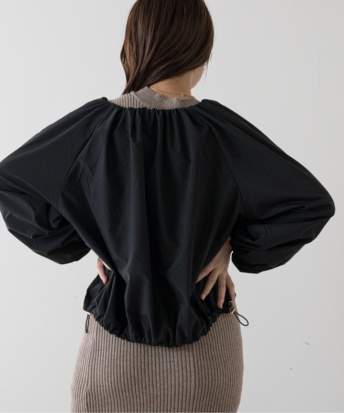 natural couture(ナチュラルクチュール)の「ちょっとモードなたっぷりギャザーブルゾン(ブルゾン・レディース・ブラック/カーキ/ベージュ/ピンク・FREE)」の9枚目の写真