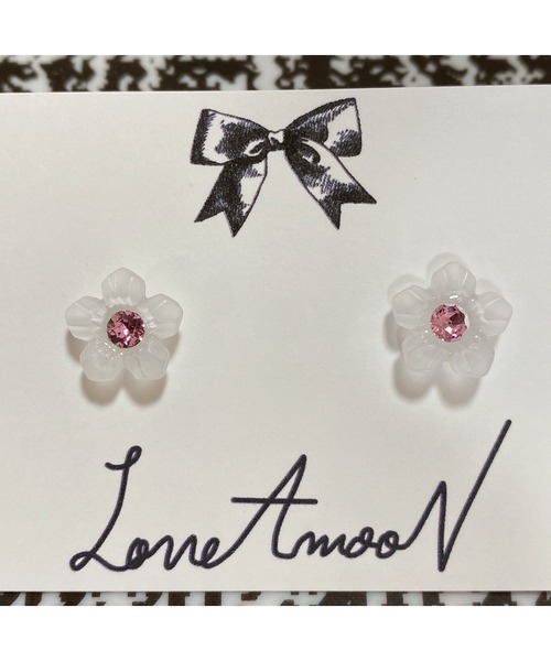 tone(トーン)の「【LoveAmooN】frost flower lightrose(MA)(ピアス(両耳用)・レディース・シルバー・FREE)」の3枚目の写真