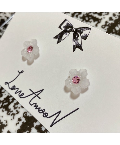 tone(トーン)の「【LoveAmooN】frost flower lightrose(MA)(ピアス(両耳用)・レディース・シルバー・FREE)」の5枚目の写真