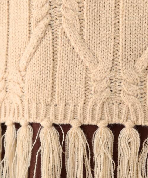SHOO・LA・RUE（シューラルー）の「◆フリンジバルキーケーブルニットベスト（ベスト・レディース・ブラック/グリーン/ナチュラル・02/03）」の12枚目の写真