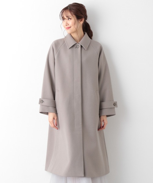 GLOBAL WORK（グローバルワーク）の「軽やかストレッチステンカラーコート/947221（ダッフルコート・レディース・グレー系その他6/ライトベージュ/アイボリー/ダークブラウン・MEDIUM/LARGE）」の16枚目の写真