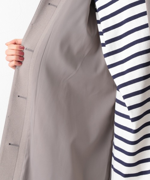 GLOBAL WORK（グローバルワーク）の「軽やかストレッチステンカラーコート/947221（ダッフルコート・レディース・グレー系その他6/ライトベージュ/アイボリー/ダークブラウン・MEDIUM/LARGE）」の13枚目の写真