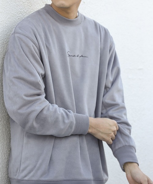 SENSE OF PLACE by URBAN RESEARCH(センスオブプレイスバイアーバンリサーチ)の「エコスエードシシュウカラースウェットシャツ(スウェット・メンズ・ブラック/ライトベージュ/ブルー/ベージュ/イエロー/ミント・X-LARGE/LARGE/MEDIUM)」の6枚目の写真
