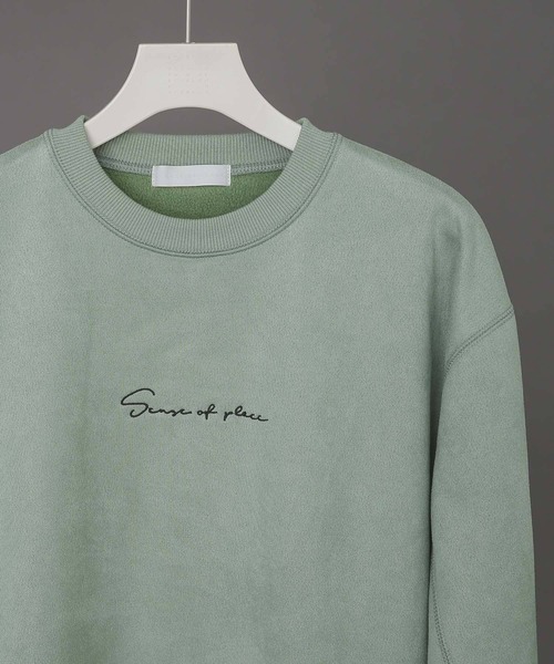 SENSE OF PLACE by URBAN RESEARCH(センスオブプレイスバイアーバンリサーチ)の「エコスエードシシュウカラースウェットシャツ(スウェット・メンズ・ブラック/ライトベージュ/ブルー/ベージュ/イエロー/ミント・X-LARGE/LARGE/MEDIUM)」の5枚目の写真