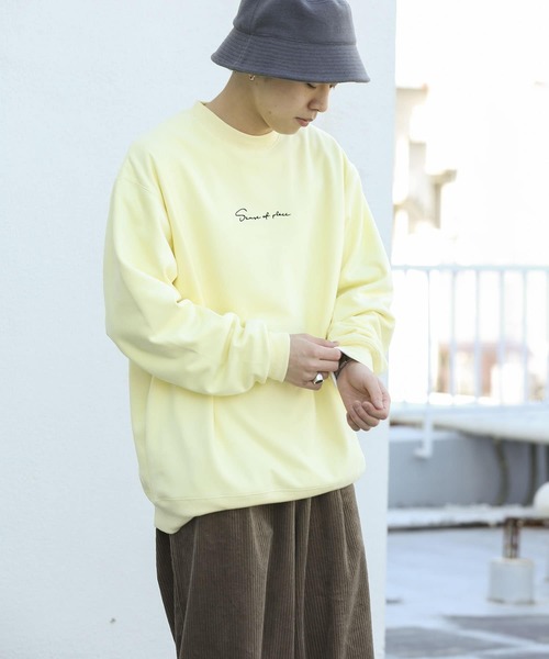 SENSE OF PLACE by URBAN RESEARCH(センスオブプレイスバイアーバンリサーチ)の「エコスエードシシュウカラースウェットシャツ(スウェット・メンズ・ブラック/ライトベージュ/ブルー/ベージュ/イエロー/ミント・X-LARGE/LARGE/MEDIUM)」の11枚目の写真