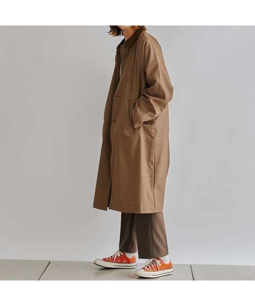 CPCM（シーピーシーエム）の「襟コーデュロイチェックBIGステンカラーコート（ステンカラーコート・メンズ・グレー/ブルー/ブラウン・MEDIUM/LARGE）」の18枚目の写真