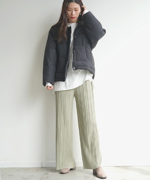 Futier land（フューティアランド）の「ノーカラーフェイクダウン（ダウンジャケット/コート・レディース・アイボリー/ブラック/ライトグレー・MEDIUM）」の20枚目の写真