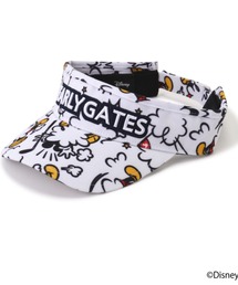 【未着用】PEARLY GATES x Mickey サンバイザー タグ付き PEARLY GATES（パーリーゲイツ）の「【PEARLY GATES】総柄