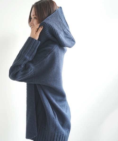 Futier land（フューティアランド）の「アームリブロングニットコーディガン（カーディガン/ボレロ・レディース・ネイビー/グレー/モカ・FREE）」の20枚目の写真