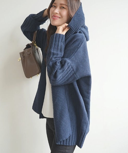 Futier land（フューティアランド）の「アームリブロングニットコーディガン（カーディガン/ボレロ・レディース・ネイビー/グレー/モカ・FREE）」の8枚目の写真