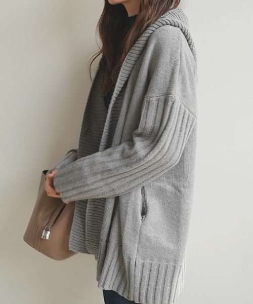 Futier land（フューティアランド）の「アームリブロングニットコーディガン（カーディガン/ボレロ・レディース・ネイビー/グレー/モカ・FREE）」の10枚目の写真