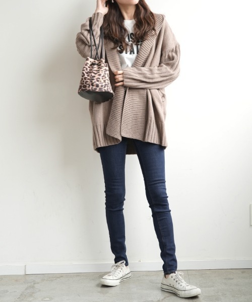 Futier land（フューティアランド）の「アームリブロングニットコーディガン（カーディガン/ボレロ・レディース・ネイビー/グレー/モカ・FREE）」の19枚目の写真