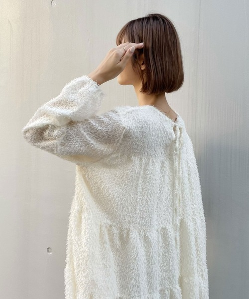 titty&Co. PETIT(ティティアンドコープティ)の「【titty&Co.PETIT】シャギーティアードミニワンピース(ワンピース・レディース・ホワイト/ブラック・SMALL/MEDIUM)」の15枚目の写真