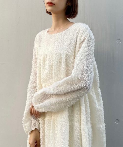 titty&Co. PETIT(ティティアンドコープティ)の「【titty&Co.PETIT】シャギーティアードミニワンピース(ワンピース・レディース・ホワイト/ブラック・SMALL/MEDIUM)」の17枚目の写真