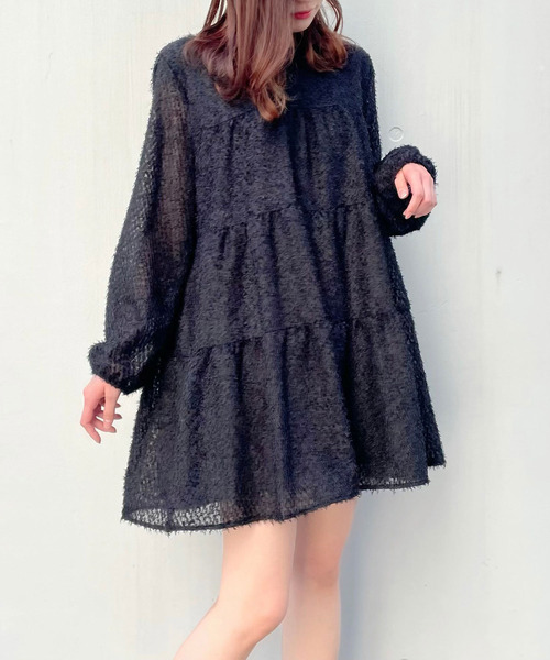 titty&Co. PETIT(ティティアンドコープティ)の「【titty&Co.PETIT】シャギーティアードミニワンピース(ワンピース・レディース・ホワイト/ブラック・SMALL/MEDIUM)」の21枚目の写真