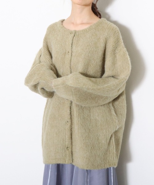archives（アルシーヴ）の「【限定item】クルーネックカ－ディガン（カーディガン/ボレロ・レディース・ベージュ/パープル/グリーン・MEDIUM）」の2枚目の写真