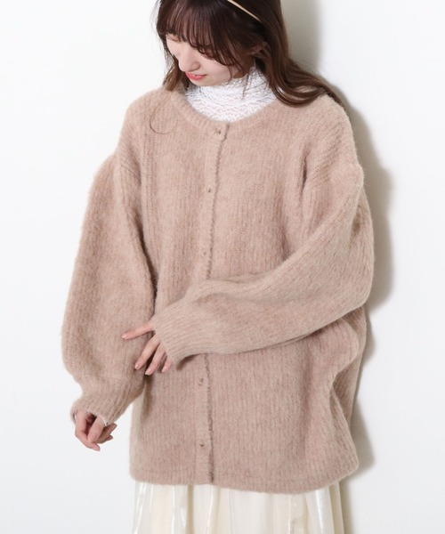 archives（アルシーヴ）の「【限定item】クルーネックカ－ディガン（カーディガン/ボレロ・レディース・ベージュ/パープル/グリーン・MEDIUM）」の5枚目の写真