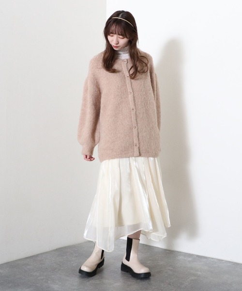 archives（アルシーヴ）の「【限定item】クルーネックカ－ディガン（カーディガン/ボレロ・レディース・ベージュ/パープル/グリーン・MEDIUM）」の6枚目の写真