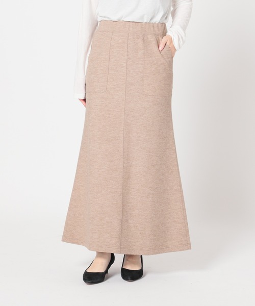 SLOBE IENA(スローブイエナ)の「ウーリージャージスカート【ウエストゴム/手洗い可能】◆(スカート・レディース・チャコールグレー/ベージュ/ライトグリーン・38/36)」の6枚目の写真