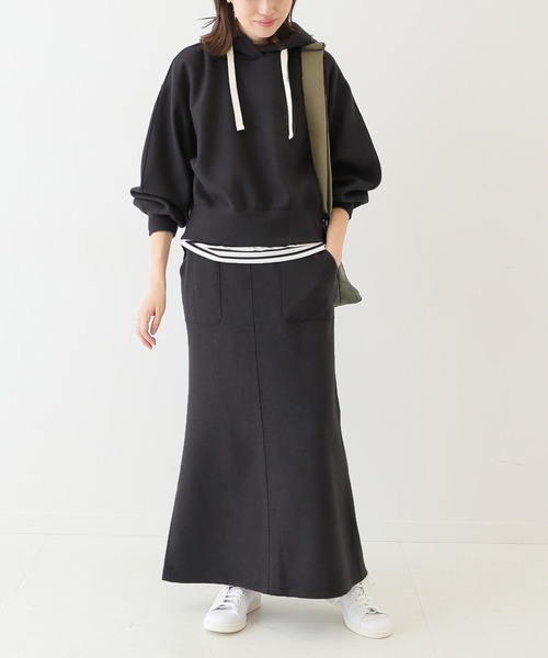 SLOBE IENA(スローブイエナ)の「ウーリージャージスカート【ウエストゴム/手洗い可能】◆(スカート・レディース・チャコールグレー/ベージュ/ライトグリーン・38/36)」の12枚目の写真