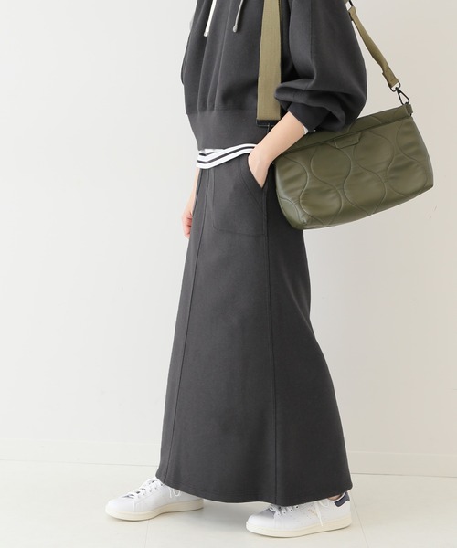 SLOBE IENA(スローブイエナ)の「ウーリージャージスカート【ウエストゴム/手洗い可能】◆(スカート・レディース・チャコールグレー/ベージュ/ライトグリーン・38/36)」の7枚目の写真