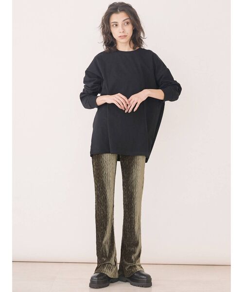 EVRIS（エヴリス）の「ヘリンボーンベロアフレアパンツ（その他パンツ・レディース・ブラック/カーキ/オレンジ・FREE）」の5枚目の写真