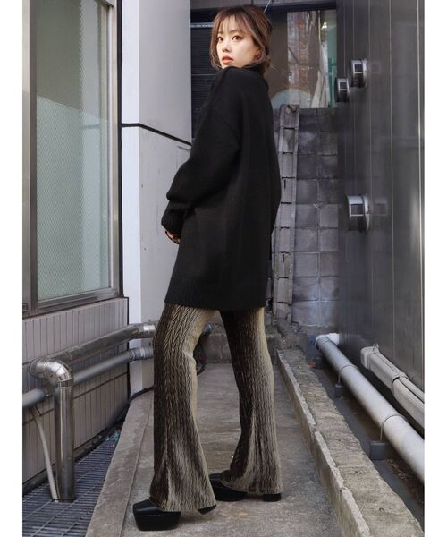 EVRIS（エヴリス）の「ヘリンボーンベロアフレアパンツ（その他パンツ・レディース・ブラック/カーキ/オレンジ・FREE）」の10枚目の写真